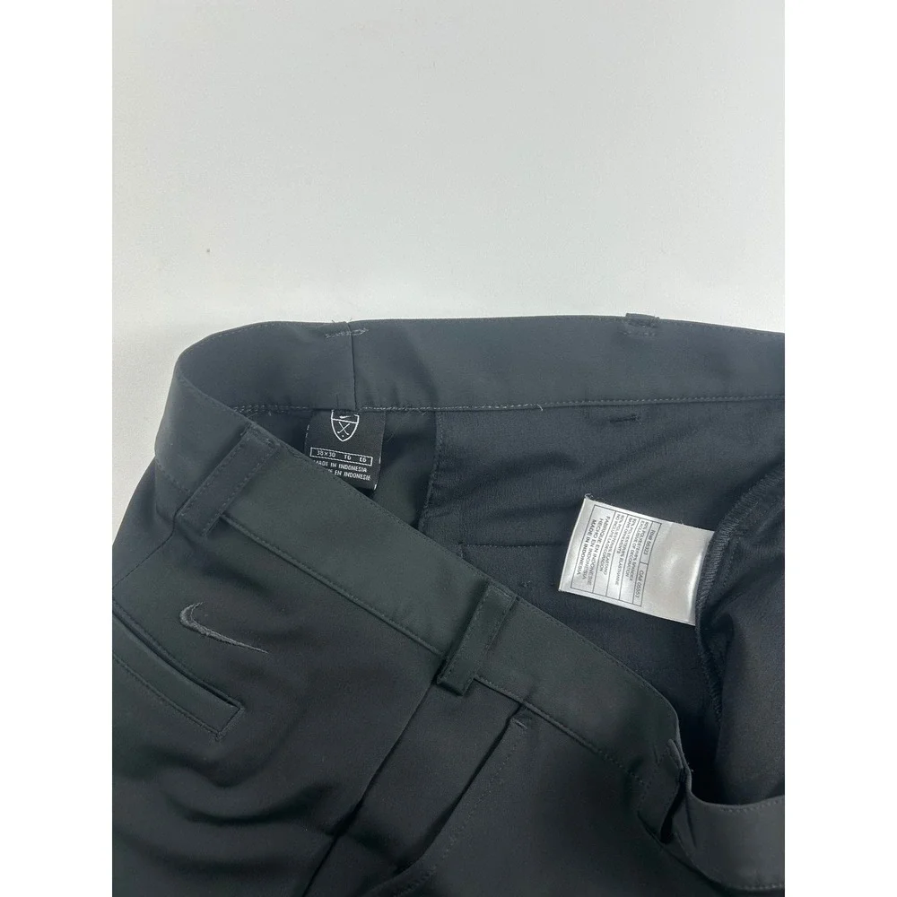 Nike Mens 38x30 Golf Dri-FIT Flat Front Pants Black Performance Trousers